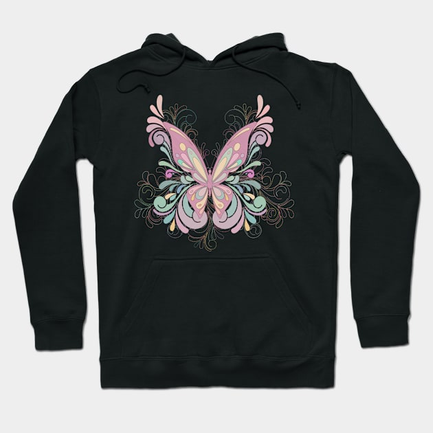 Pretty Pink Butterfly Hoodie by AlondraHanley